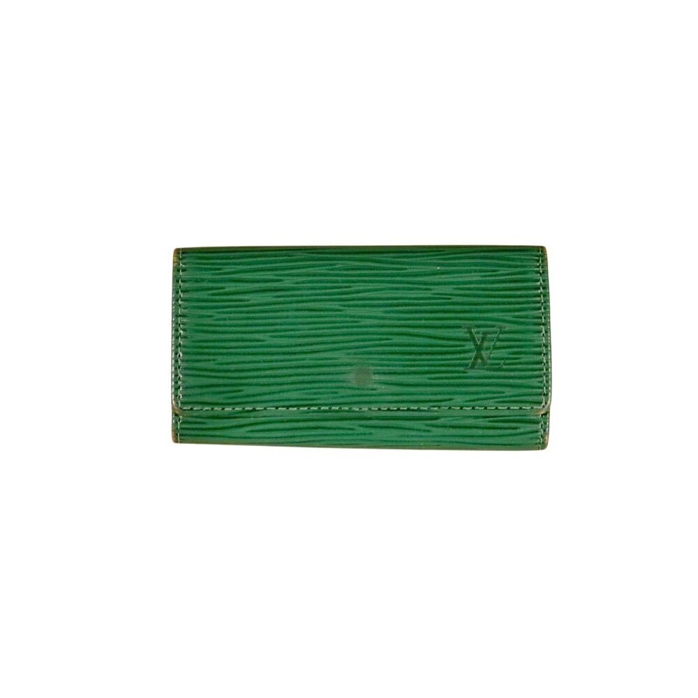 Louis Vuitton Green Epi Leather Key Holder Wallet With Gold Hardware